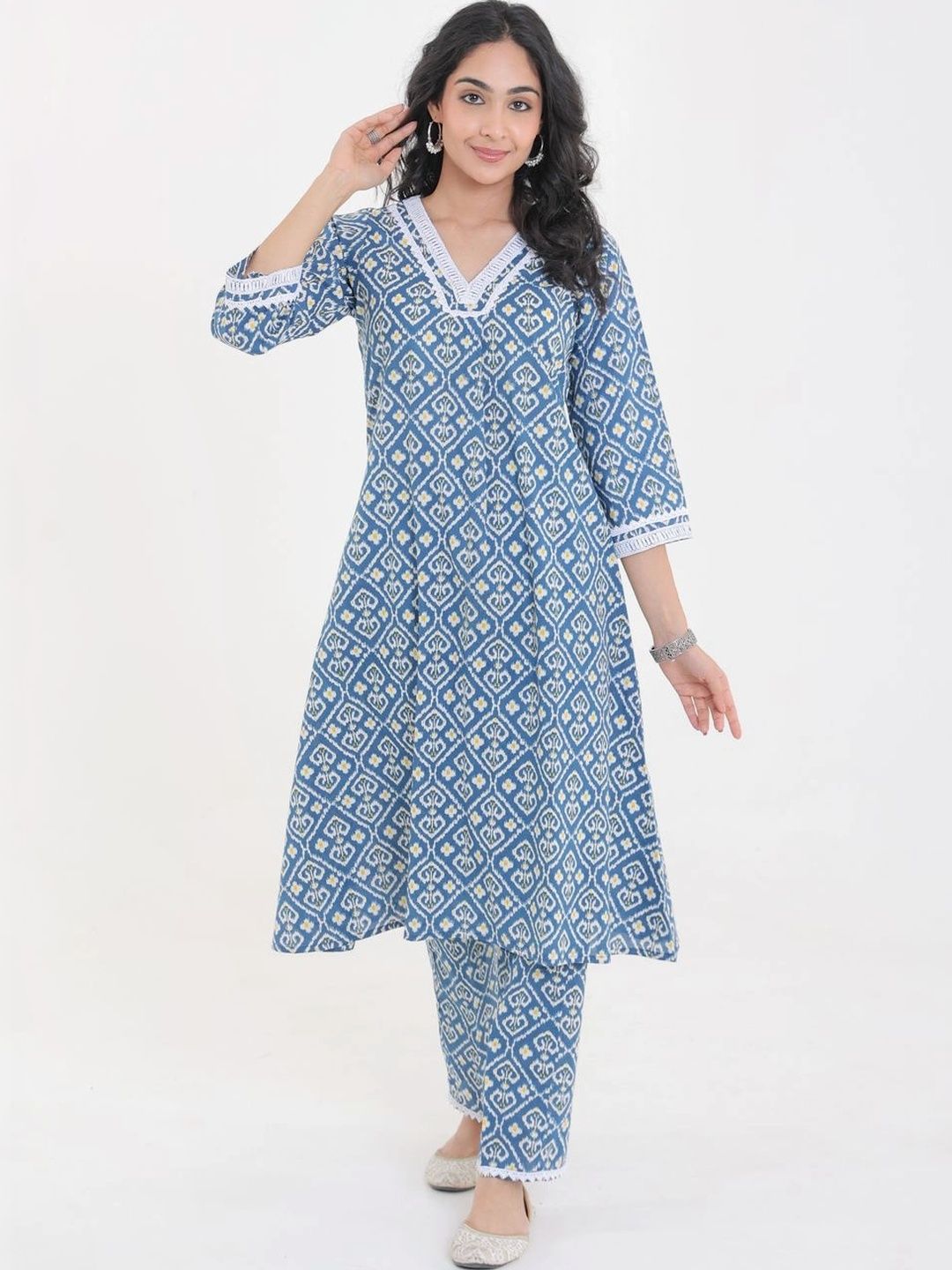 Chhaap tilak Printed V-Neck Pure Cotton Handloom Kurti-picture-28