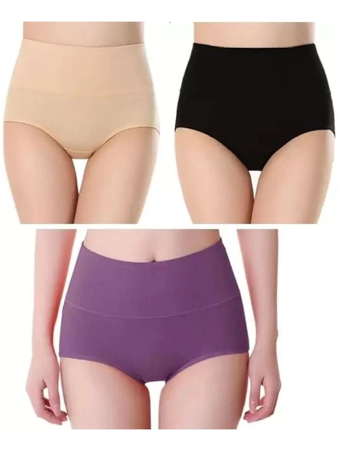Bebron Women Pack of 3 Seamless Assorted Hipster Briefs-picture-56