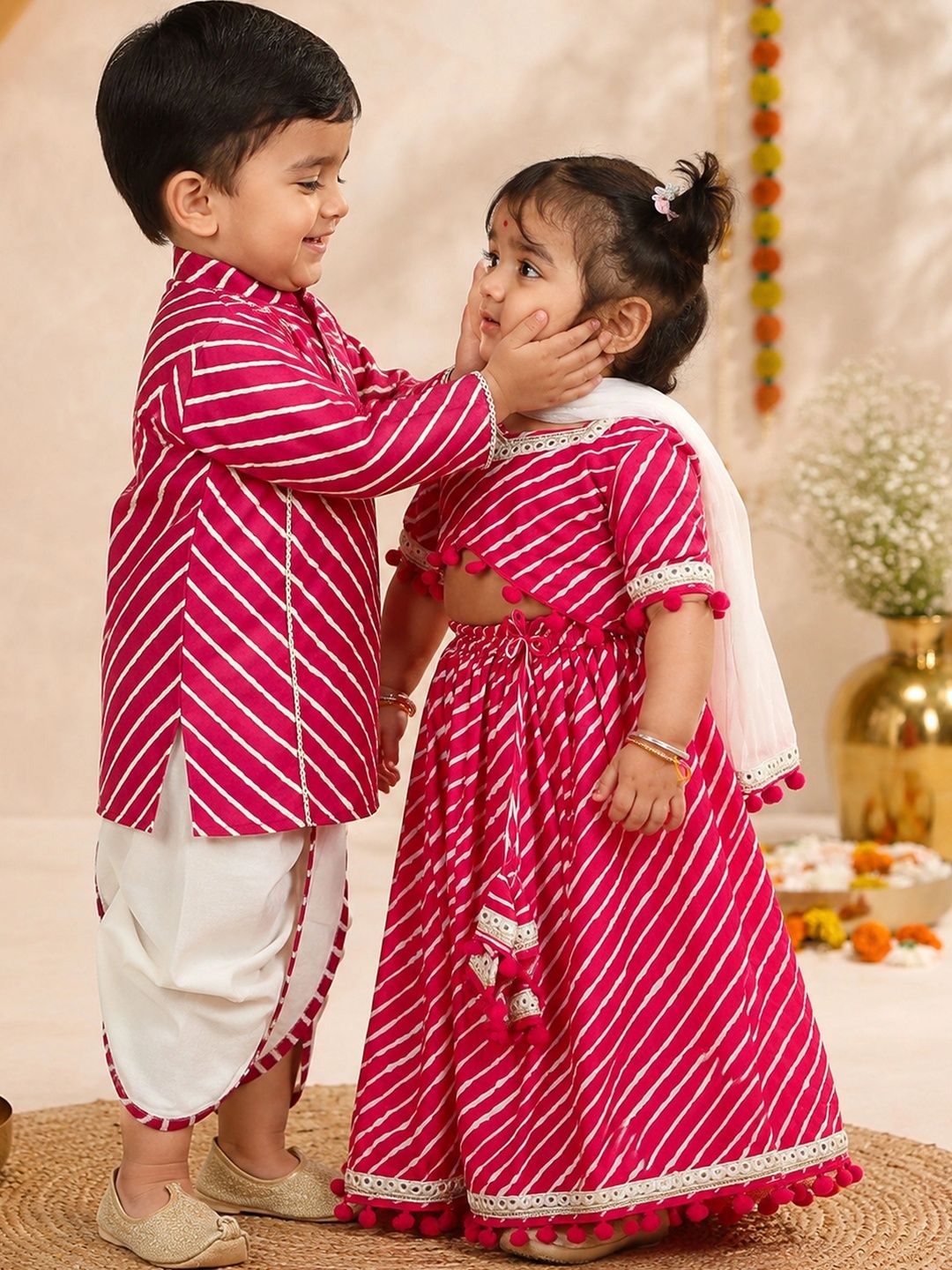 VASTRAMAY Boys Printed Regular Pure Cotton Kurta with Dhoti Pants-picture-19