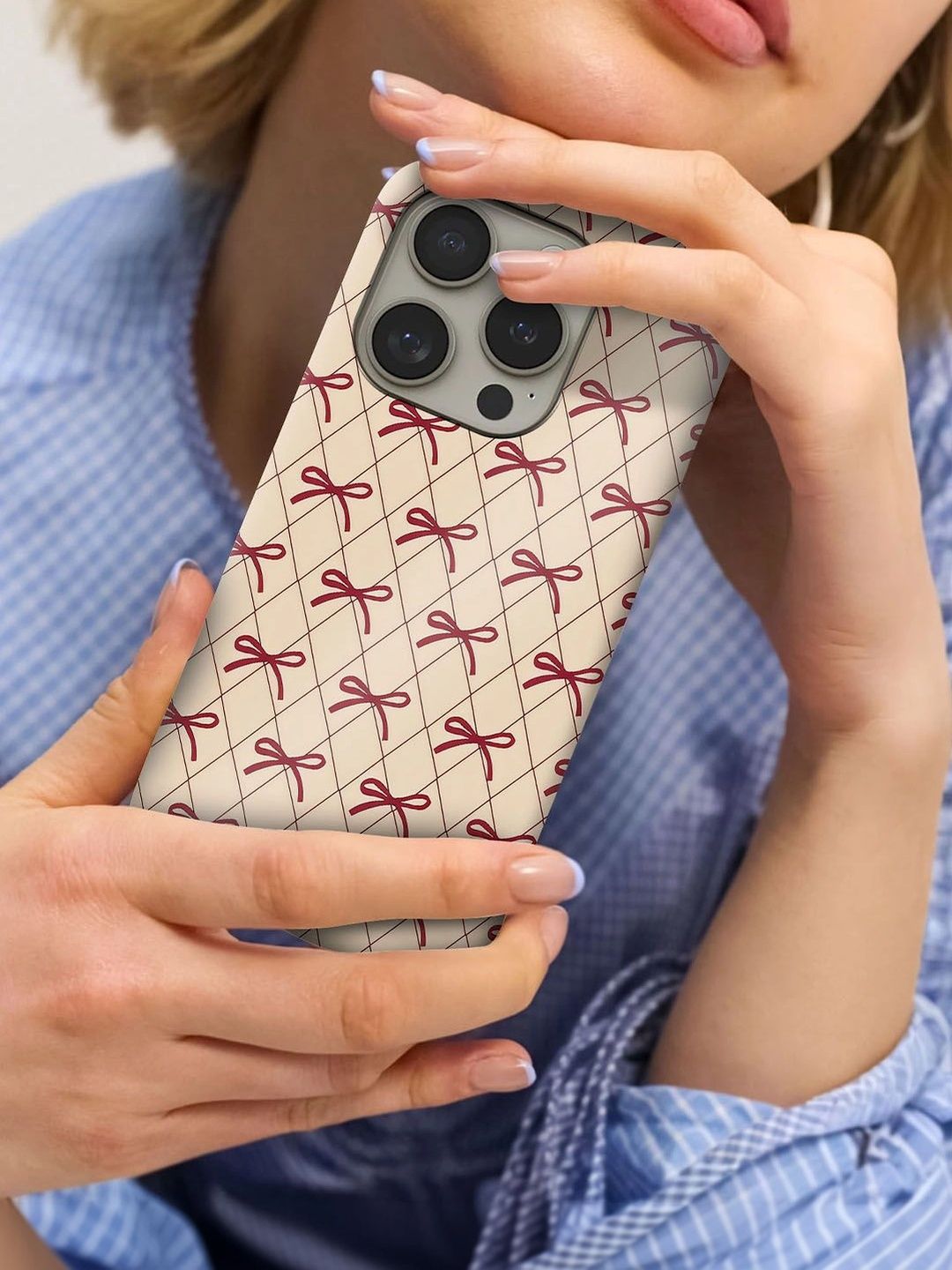 QRIOH Geometric Printed iPhone 14 Pro Max Back Case Mobile Accessories-image-48