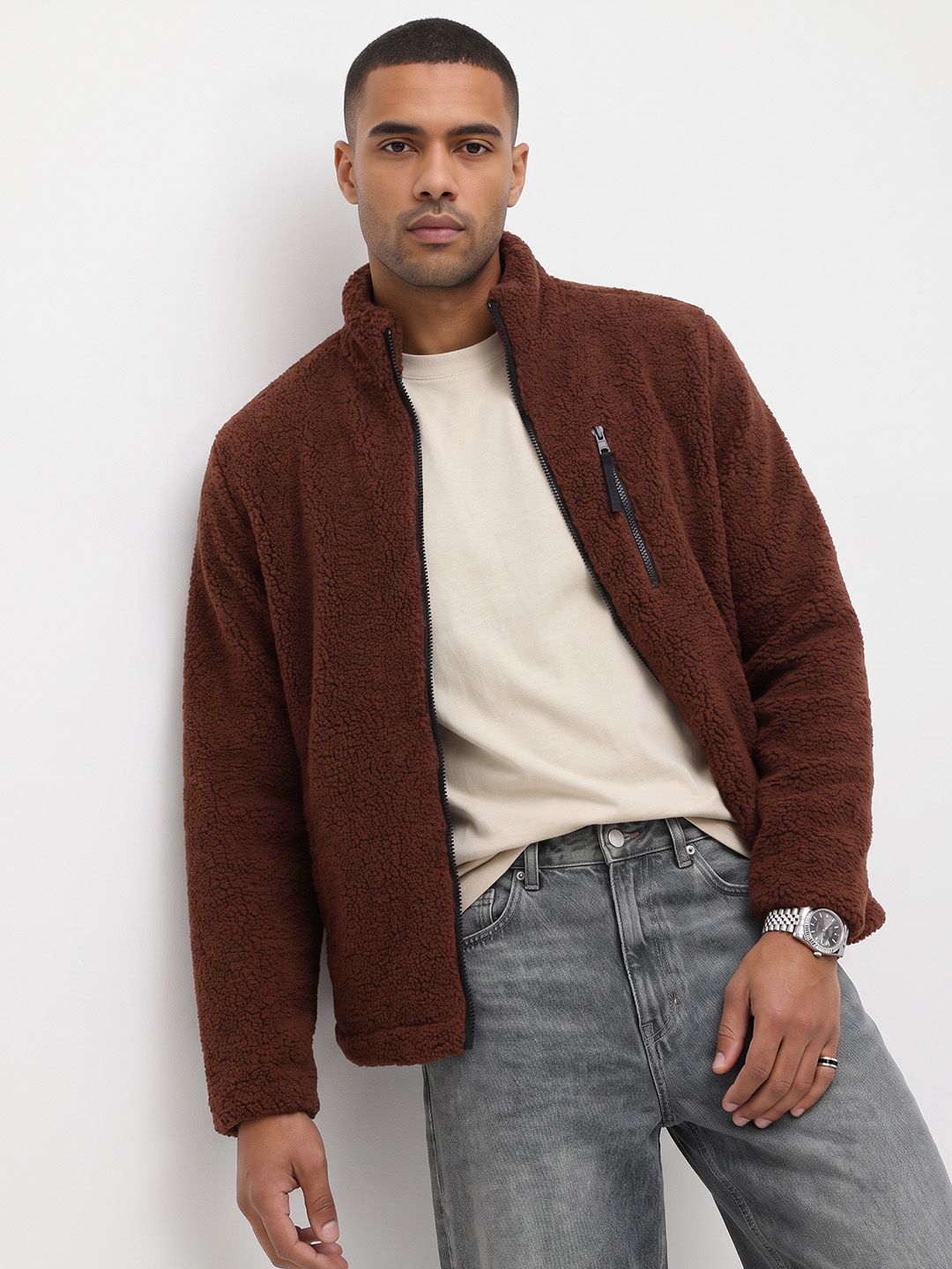 The Roadster Life Co. Stand Collar Sherpa Jacket-picture-46