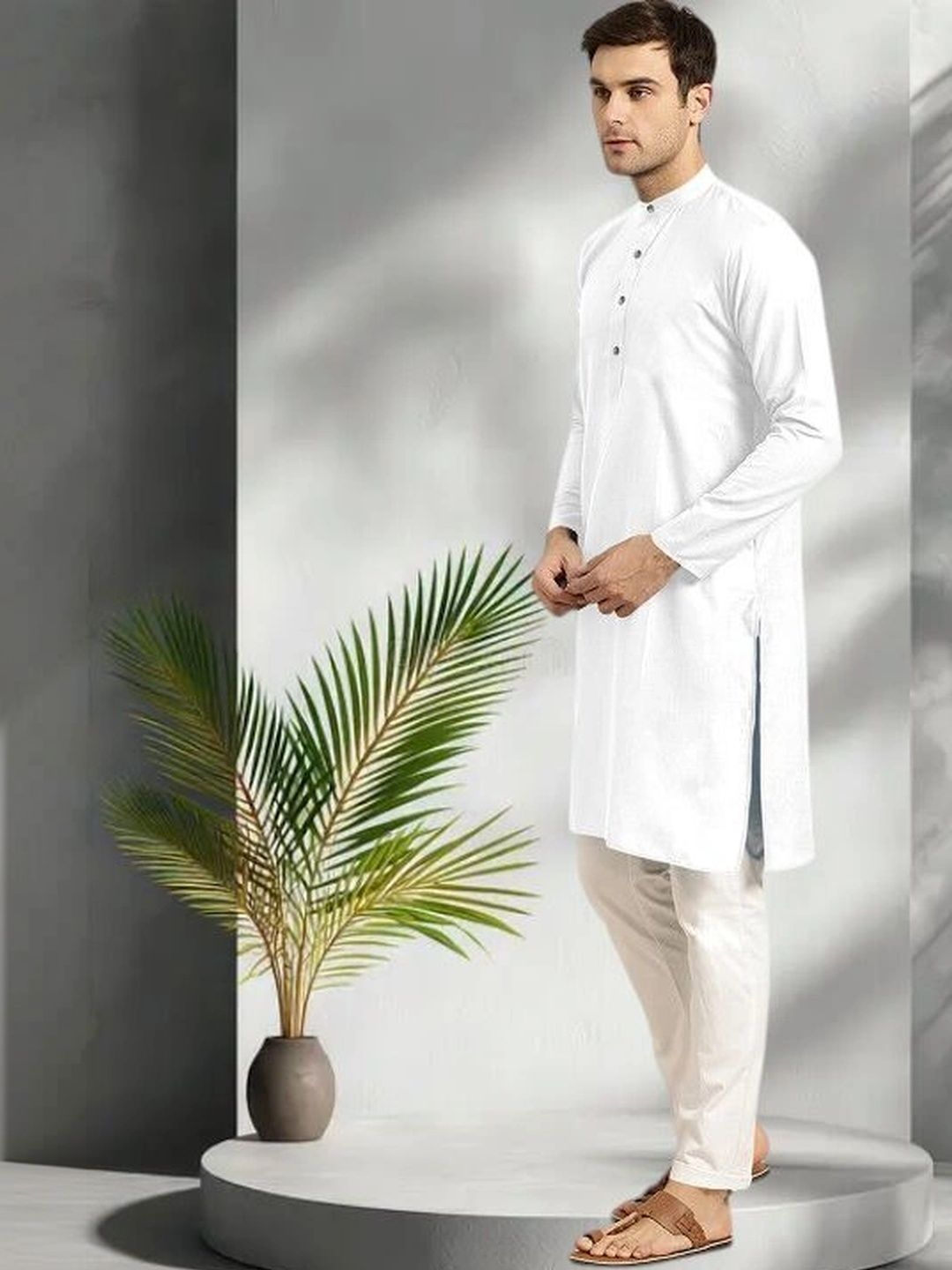 Shiv Leela Men Regular Pure Cotton Kurta with Trousers-picture-25