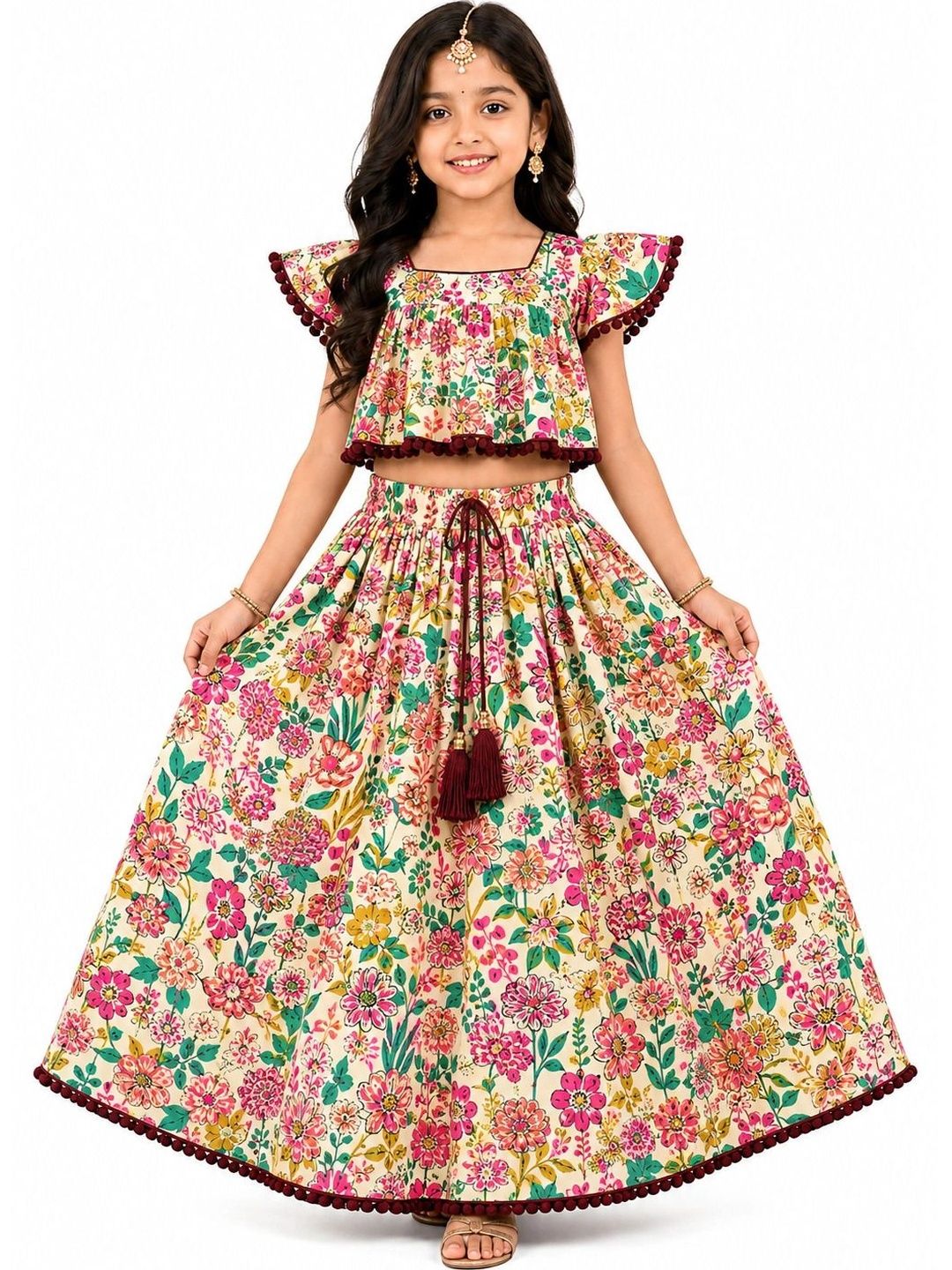 Leons Fab Girls Printed Ready to Wear Lehenga &-picture-11