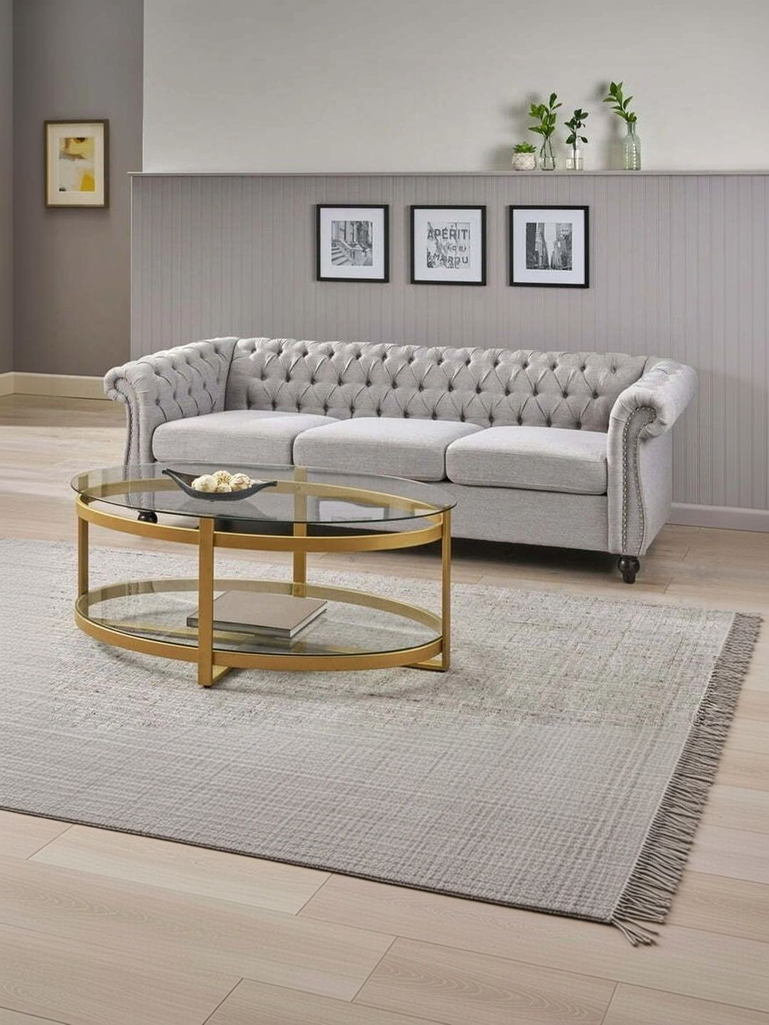 INDIAWOODMART Grey 3 Seater Sofa-picture-9