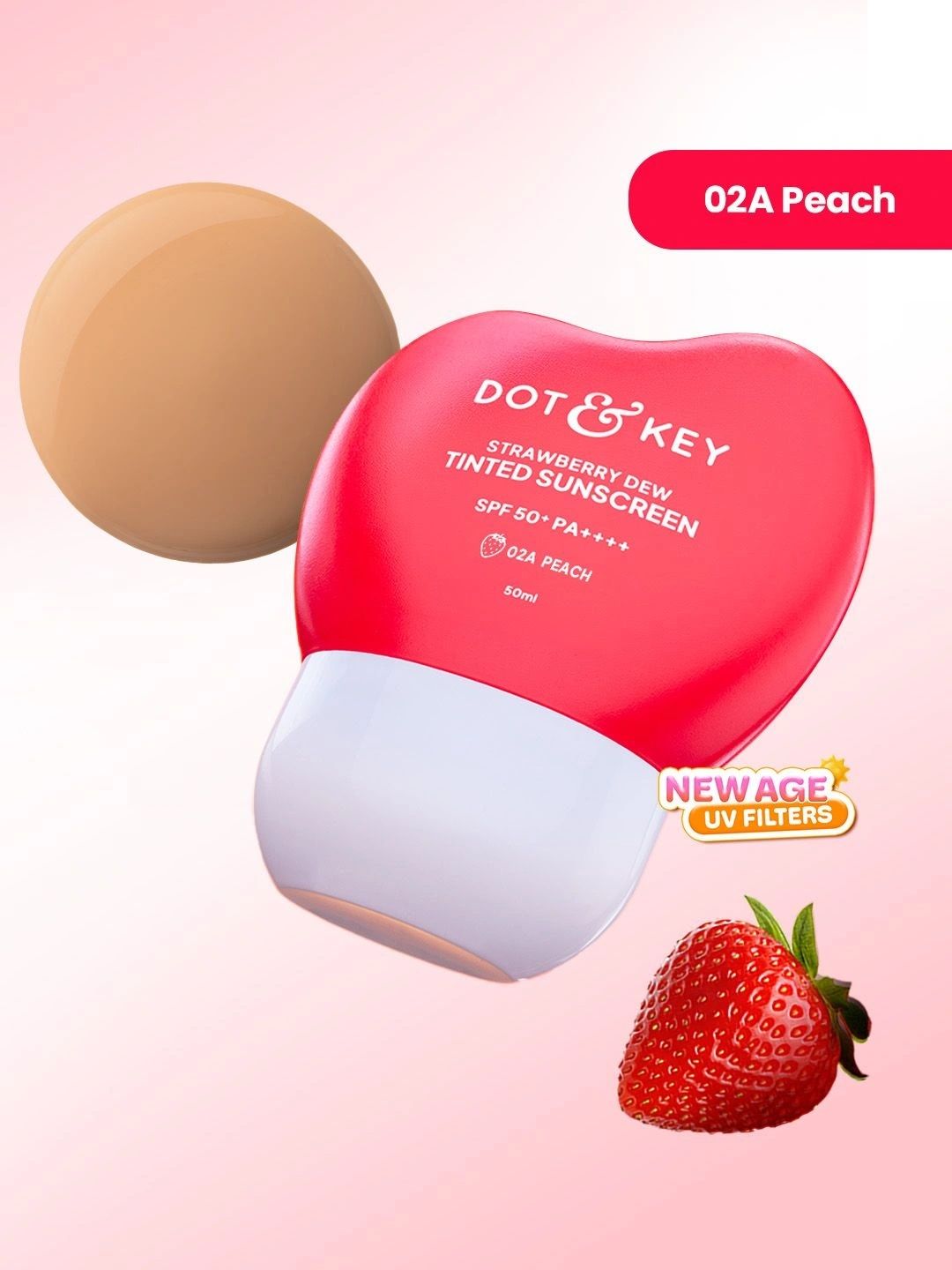 DOT & KEY Strawberry Dew Tinted Sunscreen SPF 50+ PA++++ - 50 ml - Peach 02A-image-35