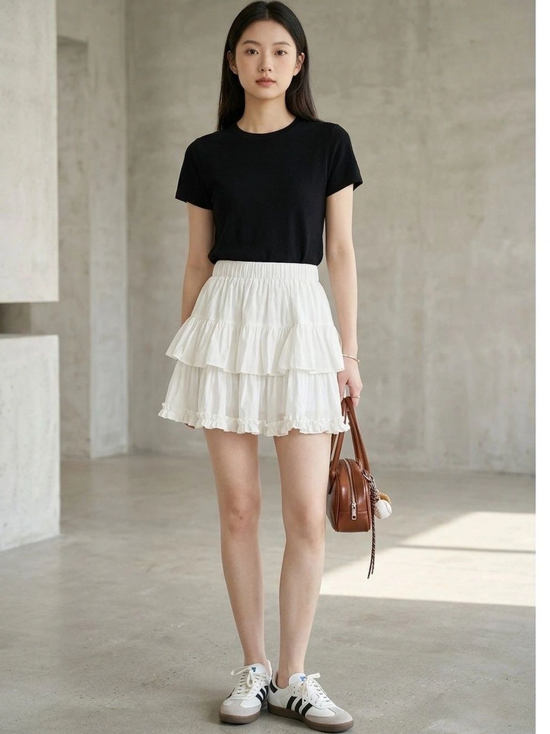 Suo Women Tiered Mini Tiered Skirt-picture-12