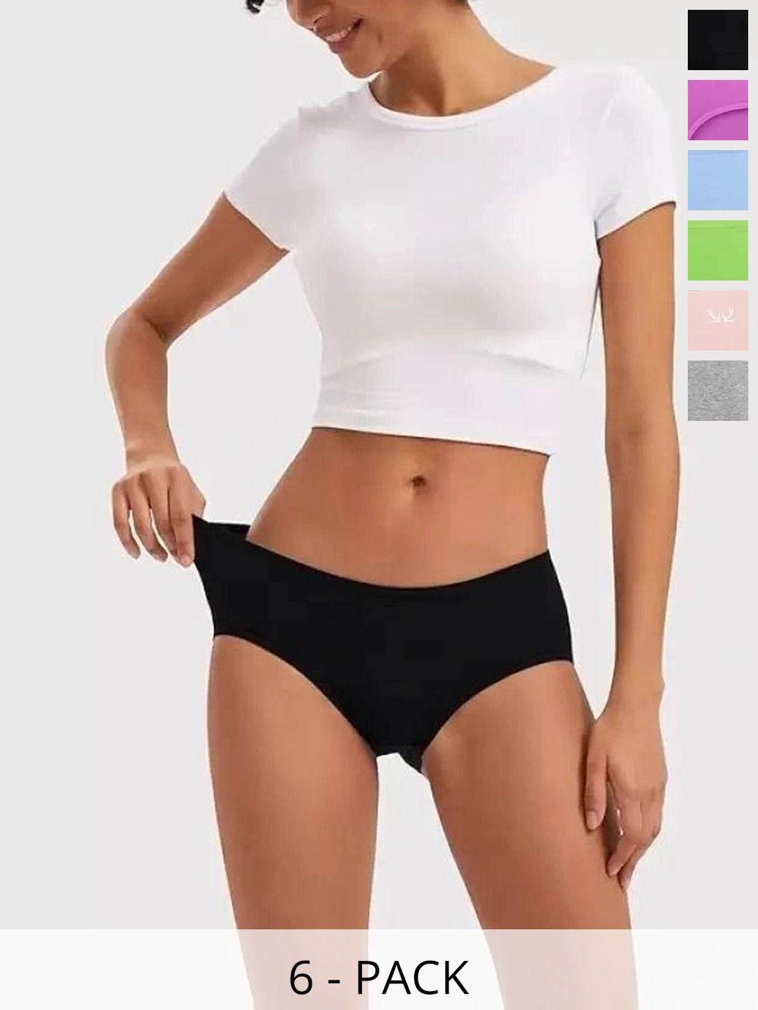 Bebron Women Pack of 6 Assorted Cotton Bikini-picture-15
