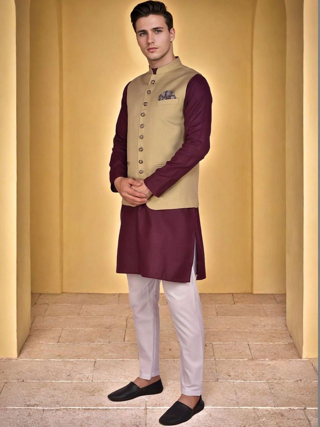 Moda Rapido Men Regular Pure Cotton Kurta with Trousers-picture-49