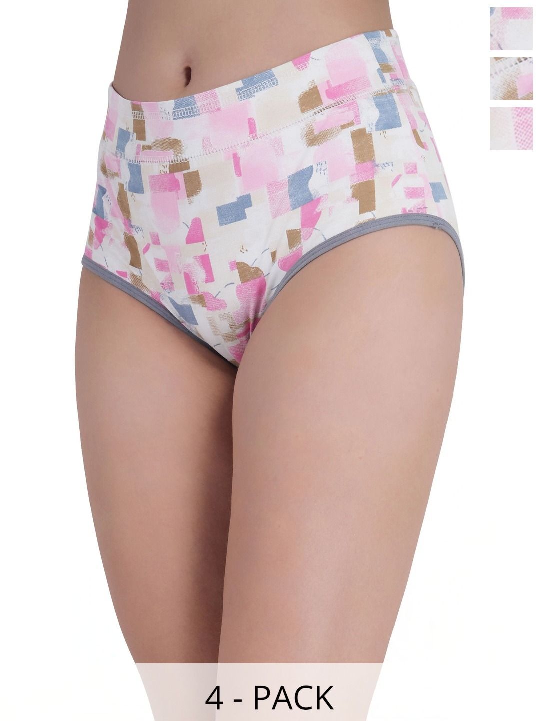 Bebron Women Pack of 4 Printed Assorted Basic Briefs-picture-18