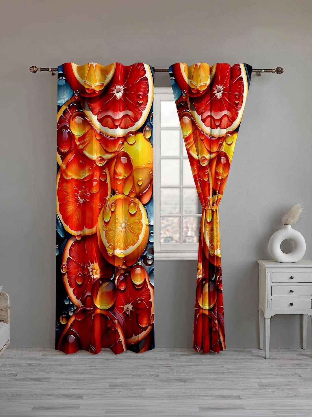 CURTAINRY Orange Quirky Door Curtain-image-37