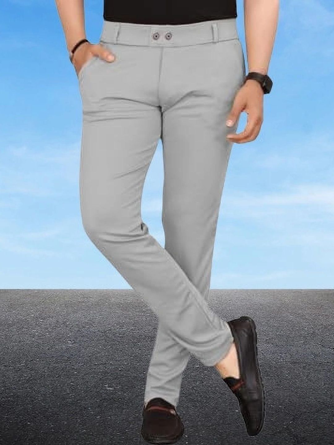 Nitya TrackP Men Smart Slim Fit Trousers-picture-33