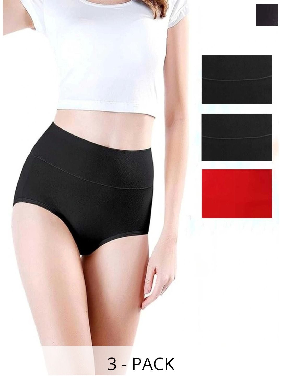 Bebron Women Pack of 3 Assorted Cotton Basic Briefs-picture-35