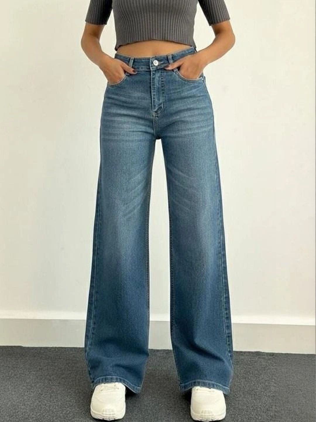 H&H Women Wide Leg High-Rise Stretchable Jeans-picture-16