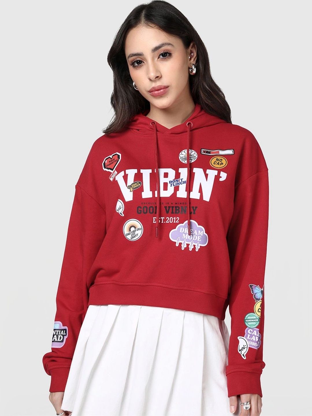 Bewakoof Women Printed Hooded Sweatshirt-picture-17