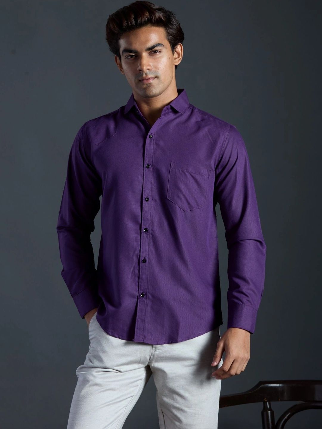 HERE&NOW Men Slim Fit Formal Shirt-picture-14