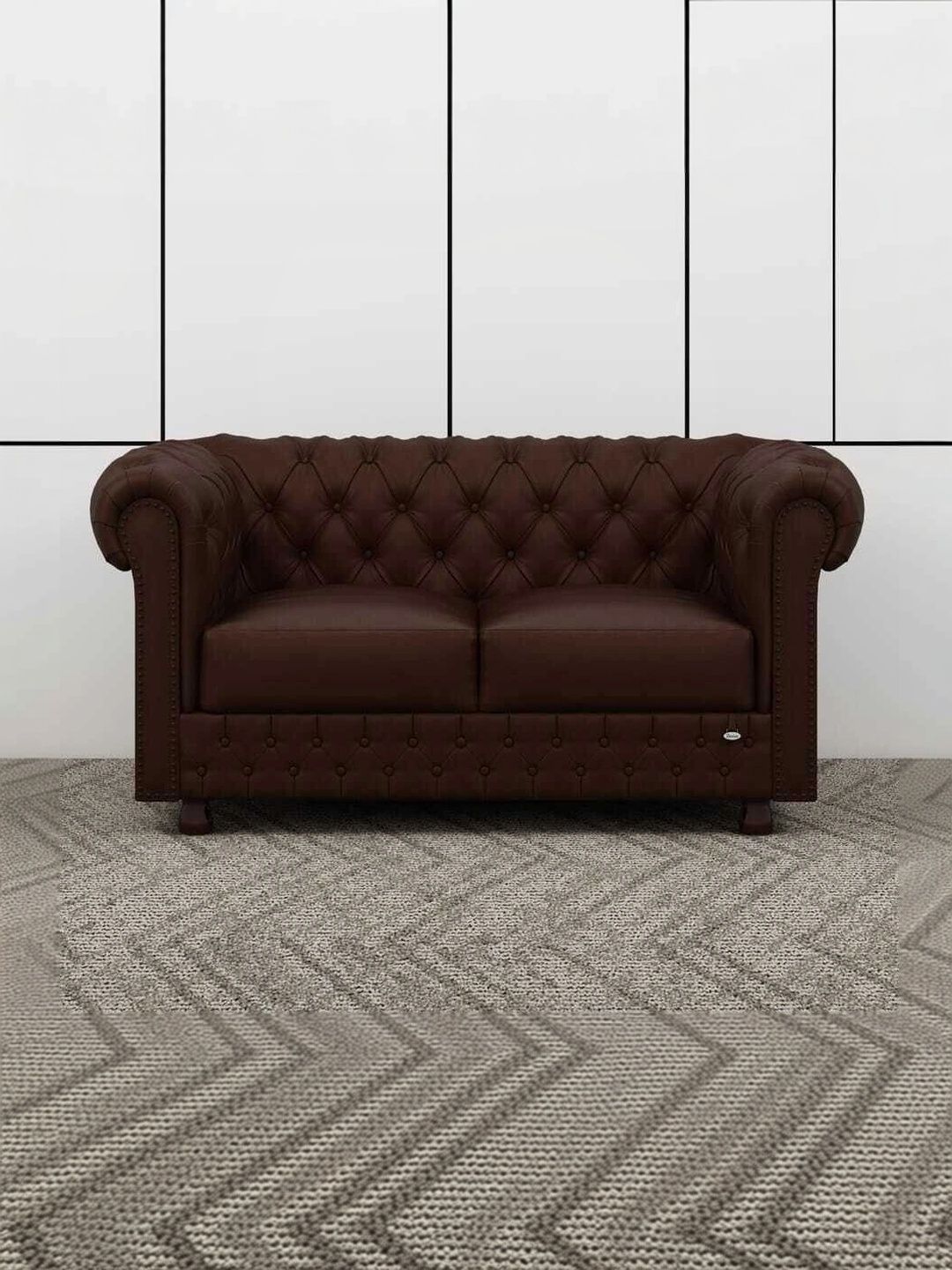 INDIAWOODMART Brown Wooden 2 Seater Sofa-picture-46
