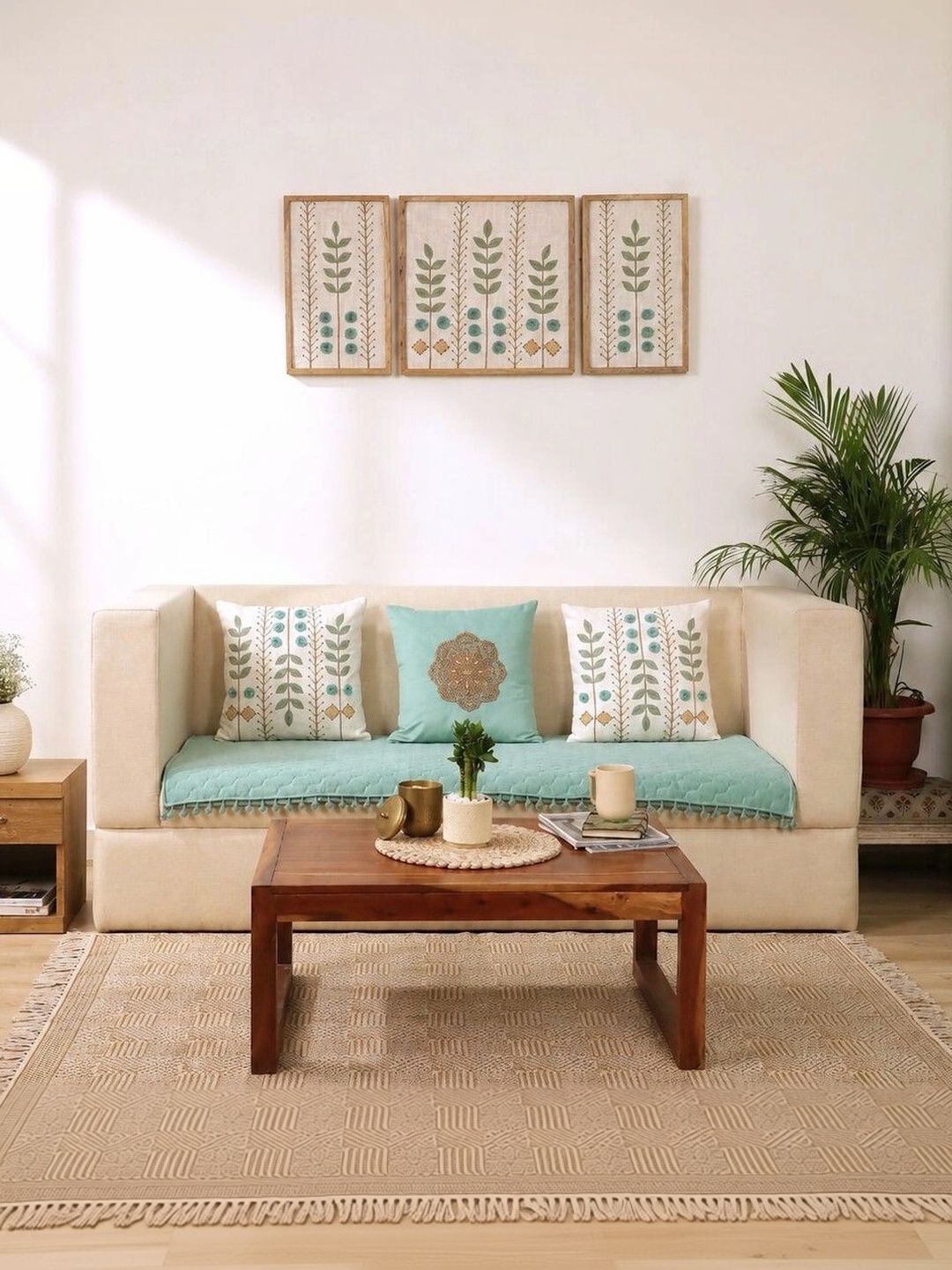 eyda Green 4 Piece Sofa Cover Without Arms-picture-10