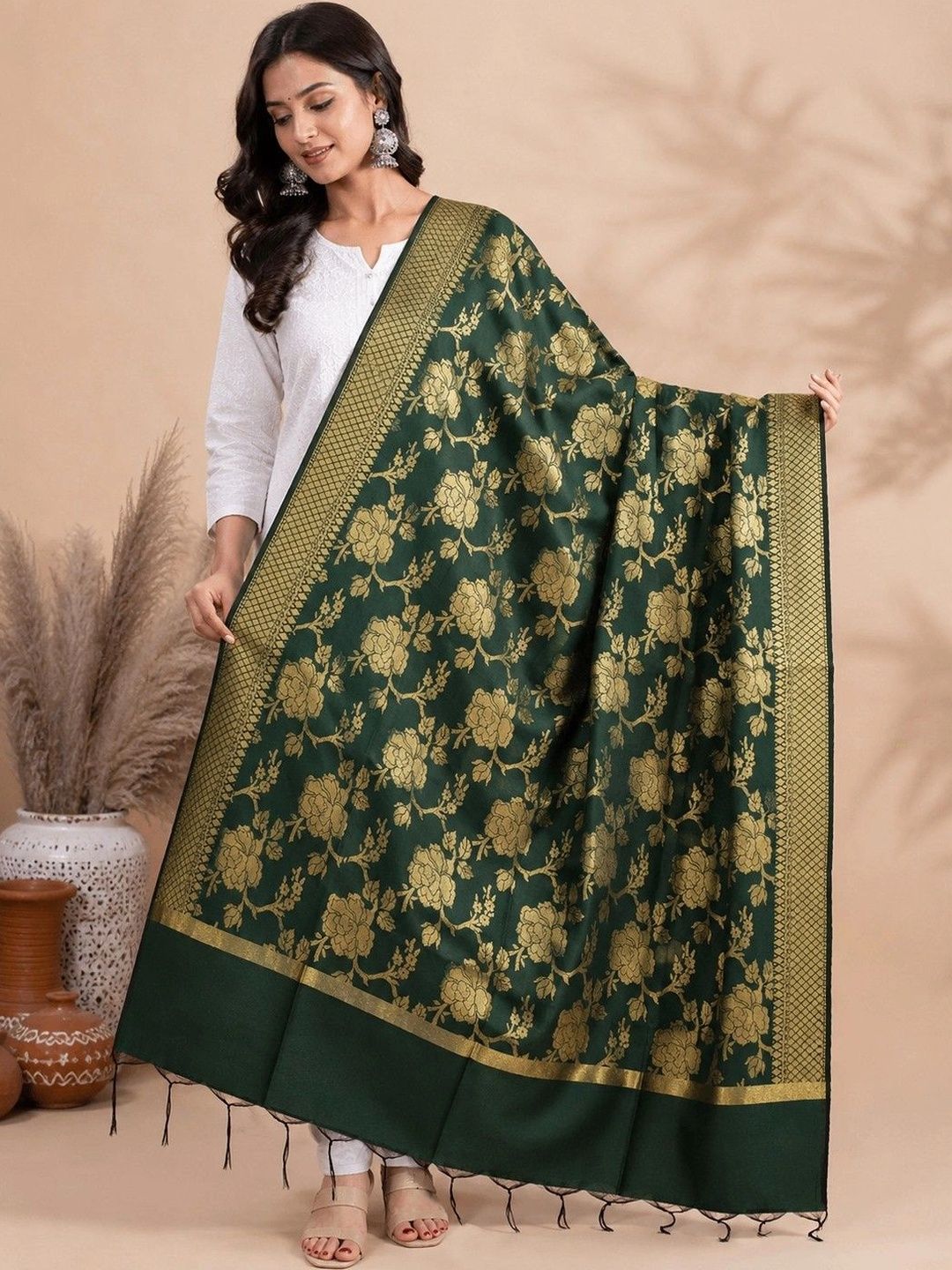 SAHINA DUPATTA Woven Design Dupatta with Zari-picture-45