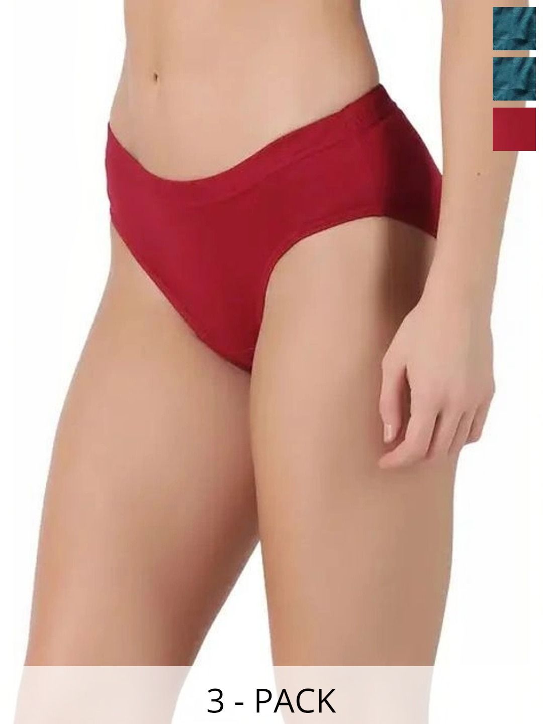 Bebron Women Pack of 3 Assorted Cotton Basic Briefs-picture-31