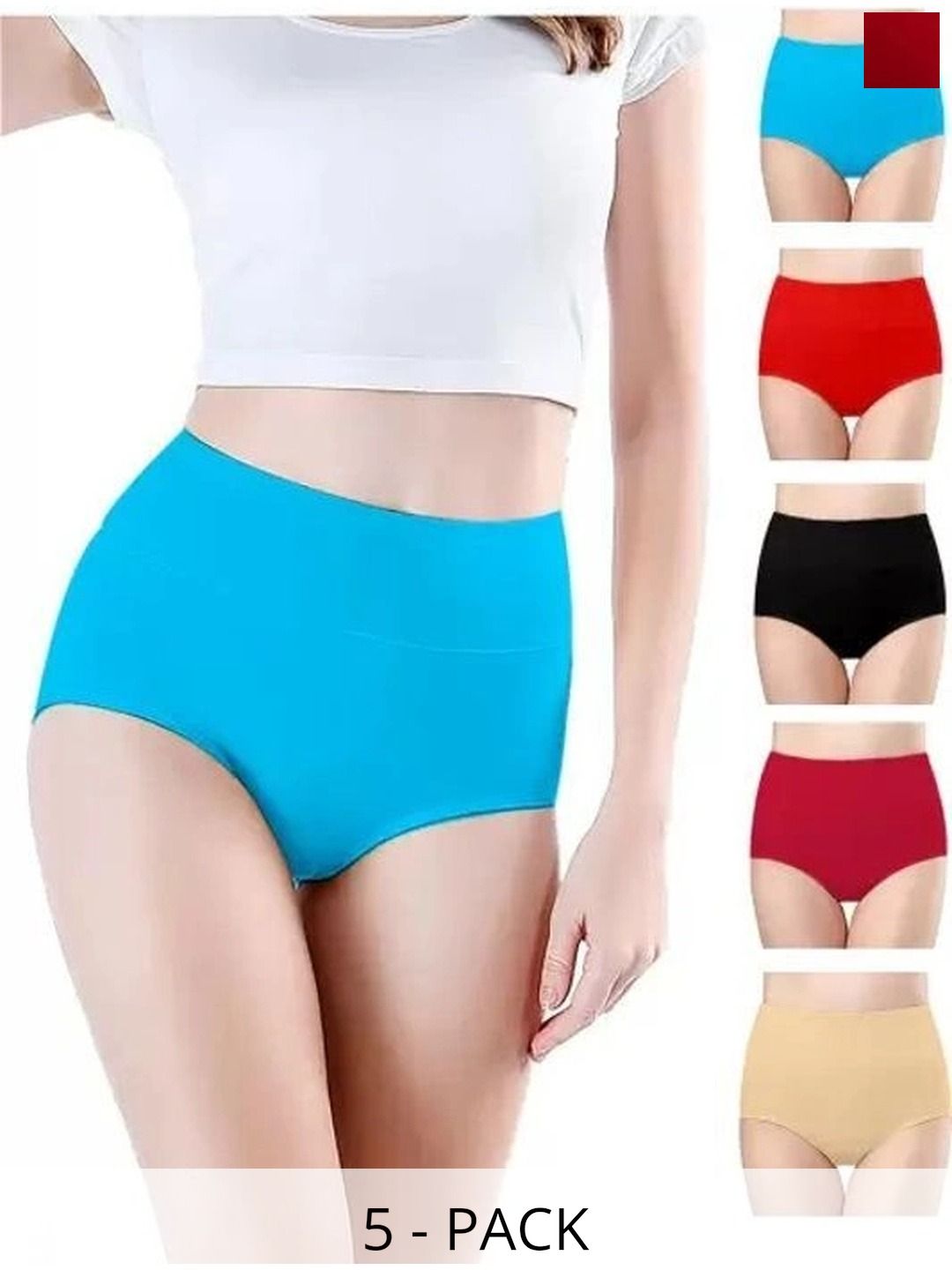 Bebron Women Pack of 5 Assorted Basic Briefs-picture-47