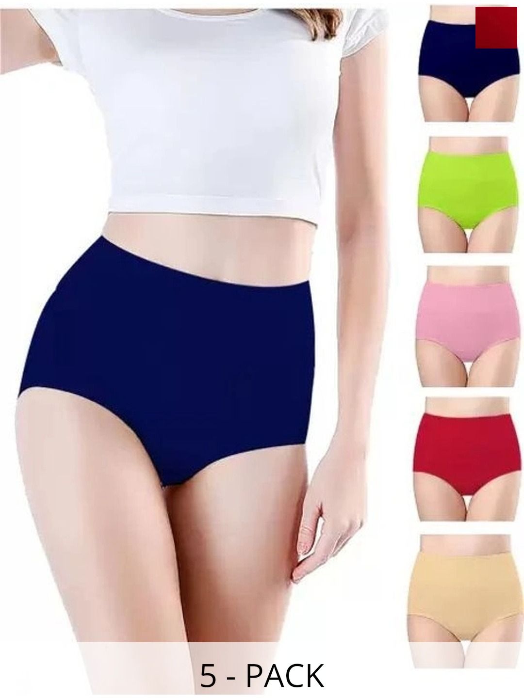 Bebron Women Pack of 5 Assorted Basic Briefs-picture-23