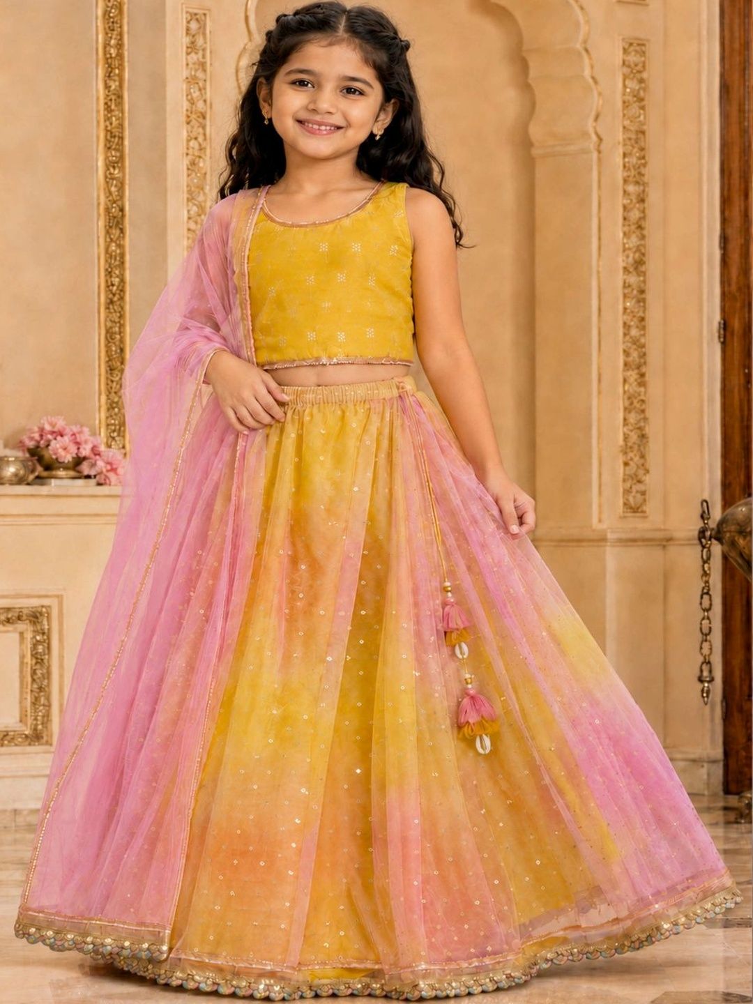 pspeaches Girls Embellished Sequinned Ready to Wear Lehenga & Blouse With Dupatta-picture-50
