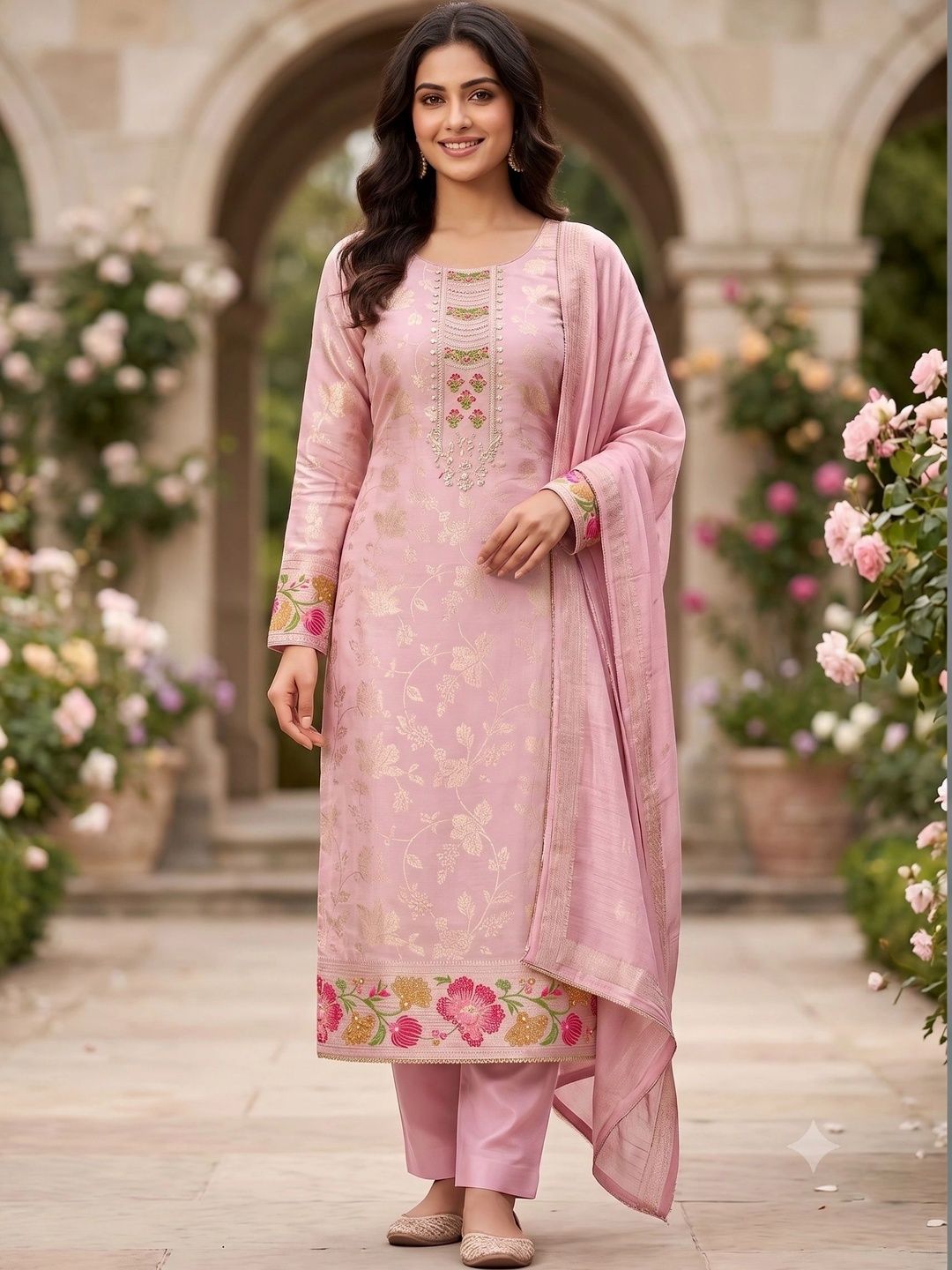 Rosaniya Pure Silk Unstitched Dress Material-picture-40