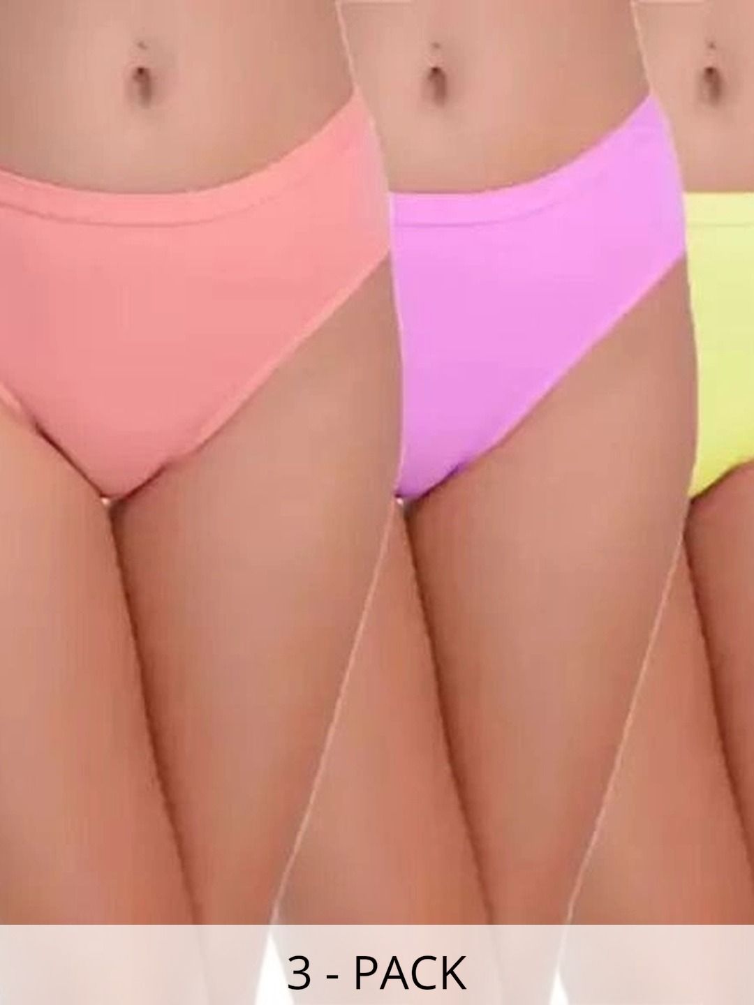 Bebron Women Pack of 3 Assorted Cotton Bikini-picture-43