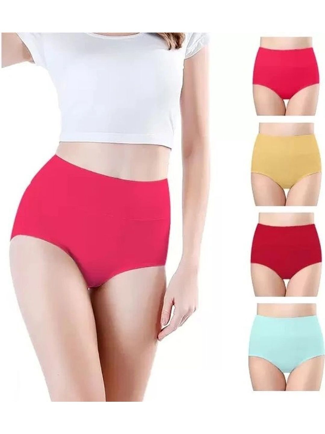Bebron Women Pack of 4 Assorted Cotton Basic Briefs-picture-13