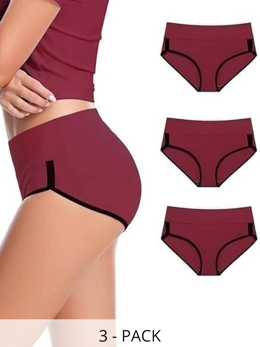 Bebron Women Pack of 3 Colourblocked Assorted Boy Shorts-picture-14