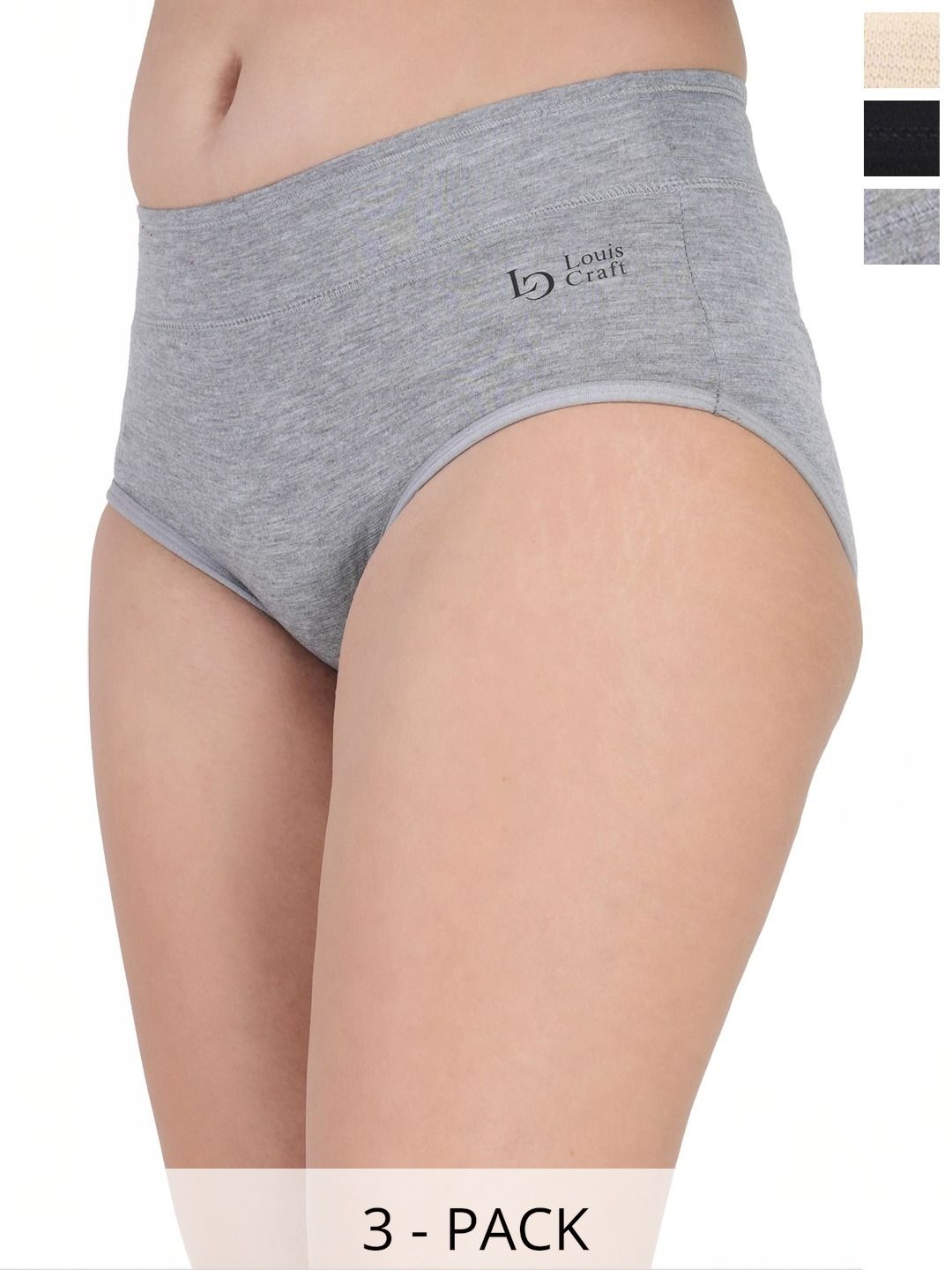 Bebron Women Pack of 3 Assorted Basic Briefs-picture-5