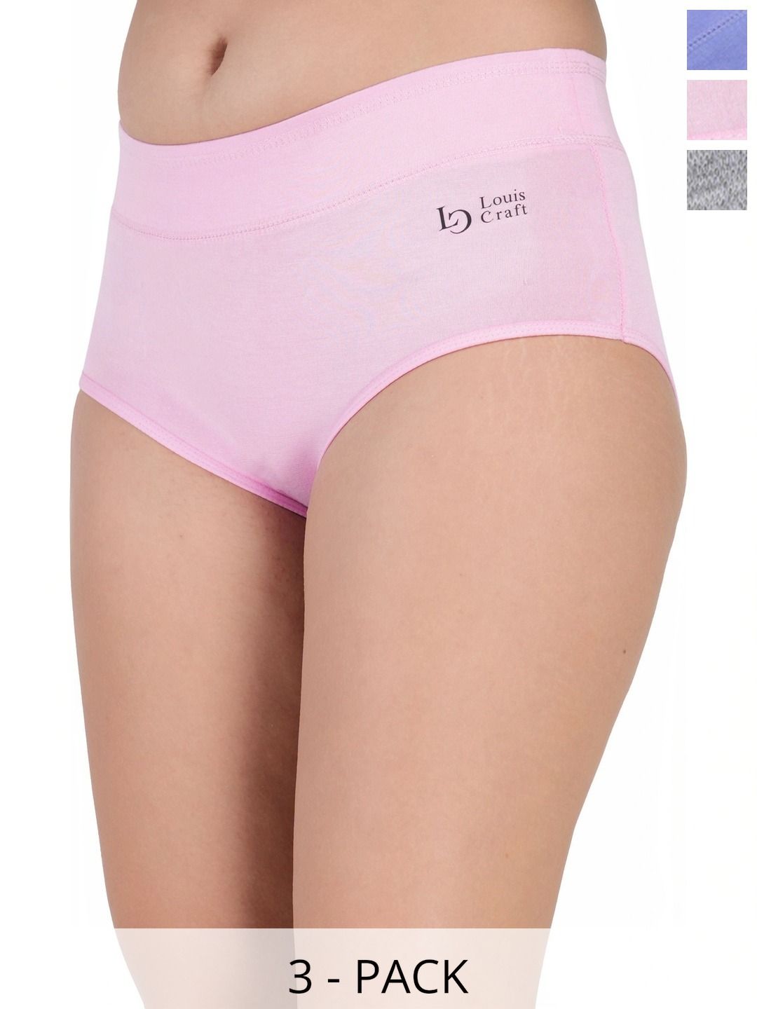 Bebron Women Pack of 3 Assorted Basic Briefs-picture-11