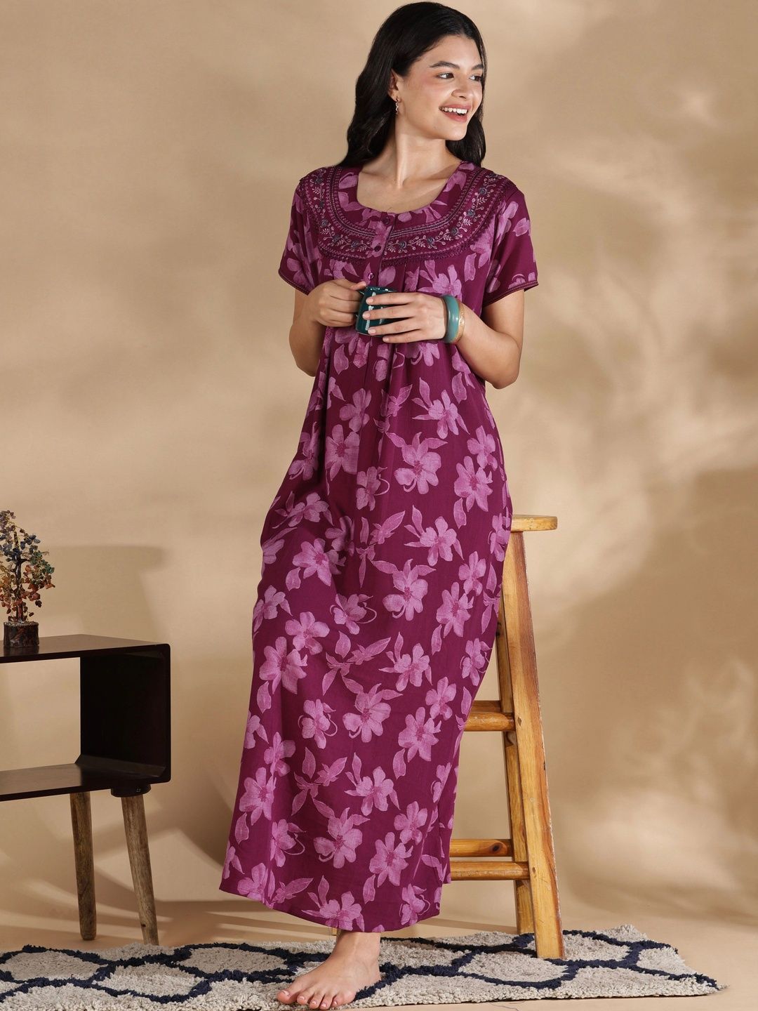 9shines Label Printed Maxi Nightdress-picture-24