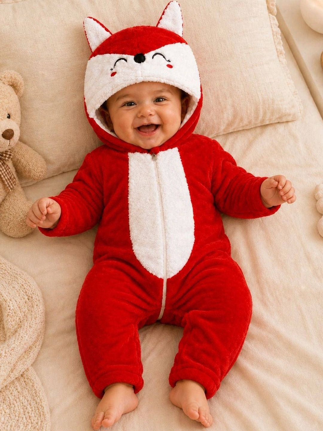 BabyZone Infants Colourblocked Hooded Rompers-picture-12