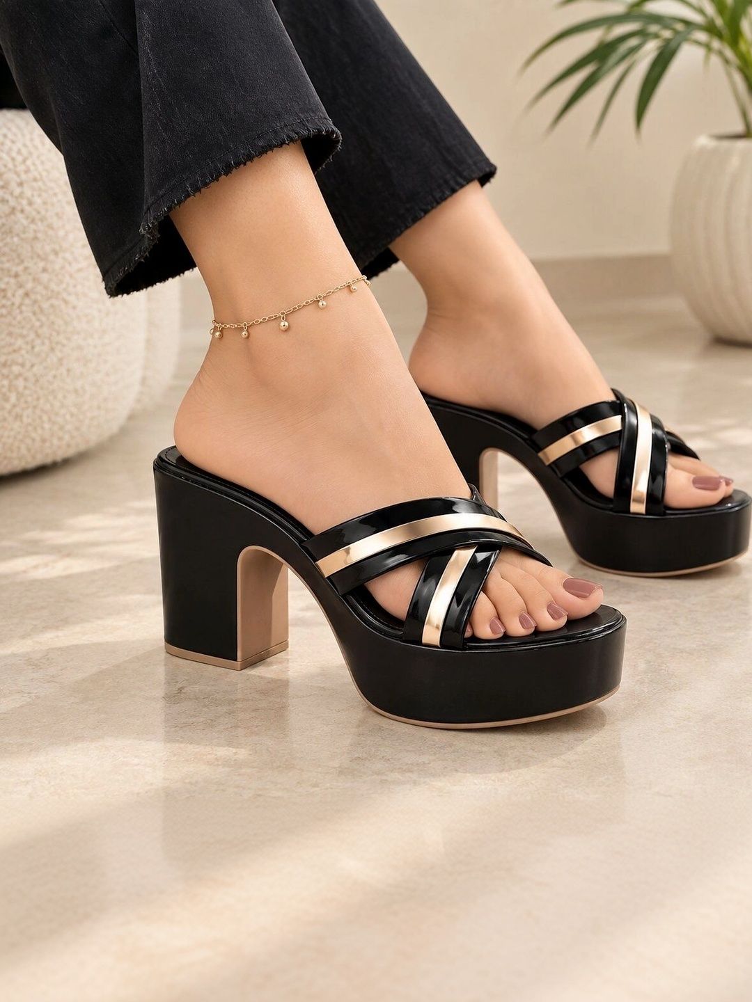 SANDALZONE Colourblocked Block Mules-picture-24