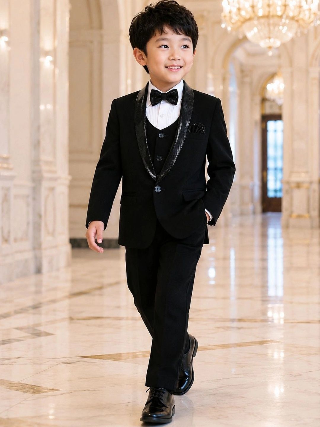 Sparklepop Boys Notched Lapel Single-Breasted 5 Piece Suits-image-32