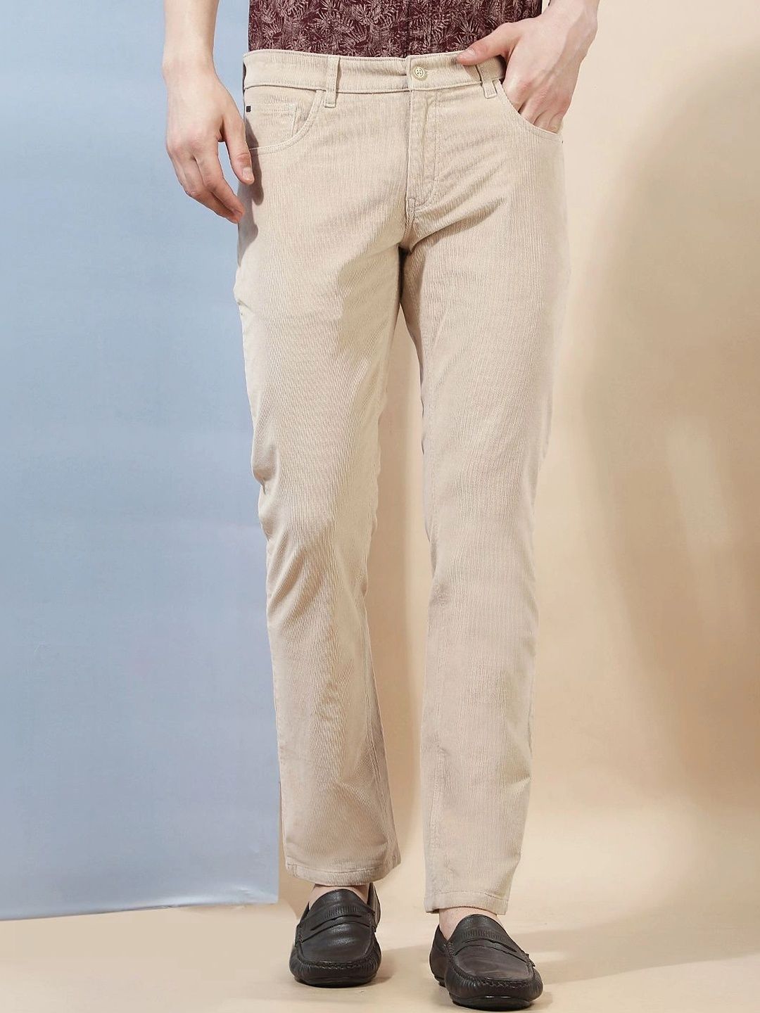 Crimsoune Club Men Slim Fit Corduroy Chinos Trousers-picture-21