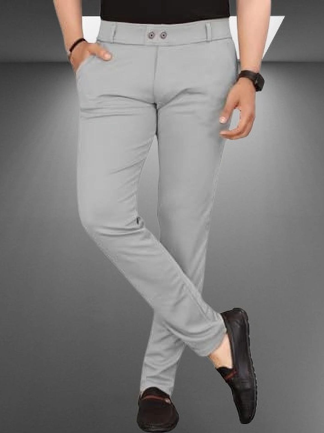 Nitya TrackP Men Smart Slim Fit Easy Wash Chinos Trousers-picture-30