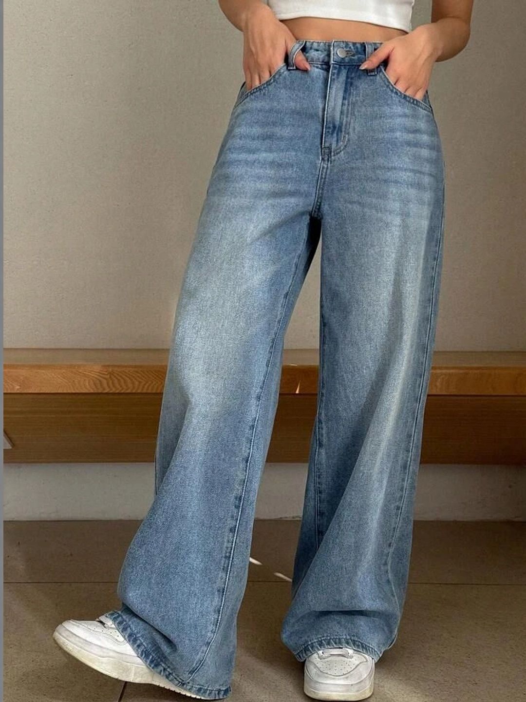 H&H Women Wide Leg High-Rise Stretchable Jeans-picture-45