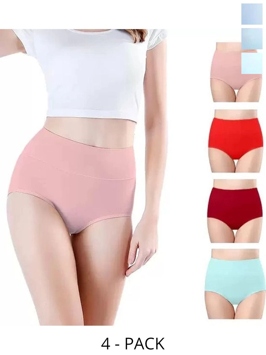 Bebron Women Pack of 4 Assorted Basic Briefs-picture-26