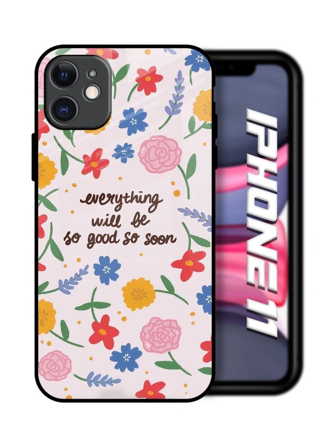 QRIOH Floral Printed iPhone 11 Back Case Mobile Accessories-picture-44