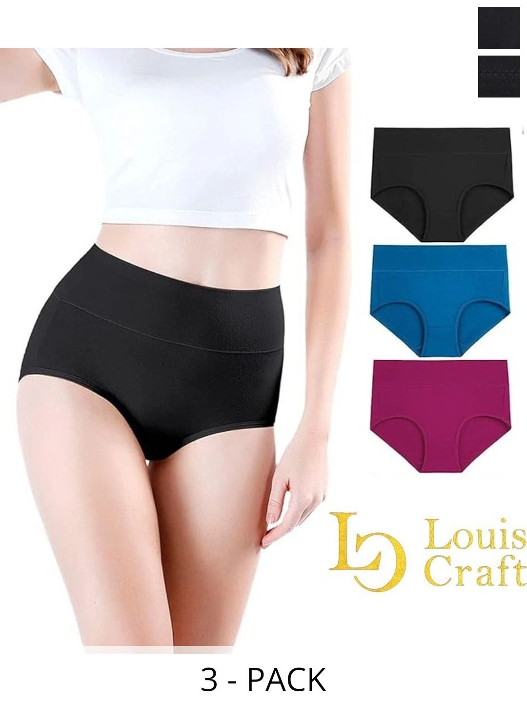 Bebron Women Pack of 3 Assorted Basic Briefs-picture-20