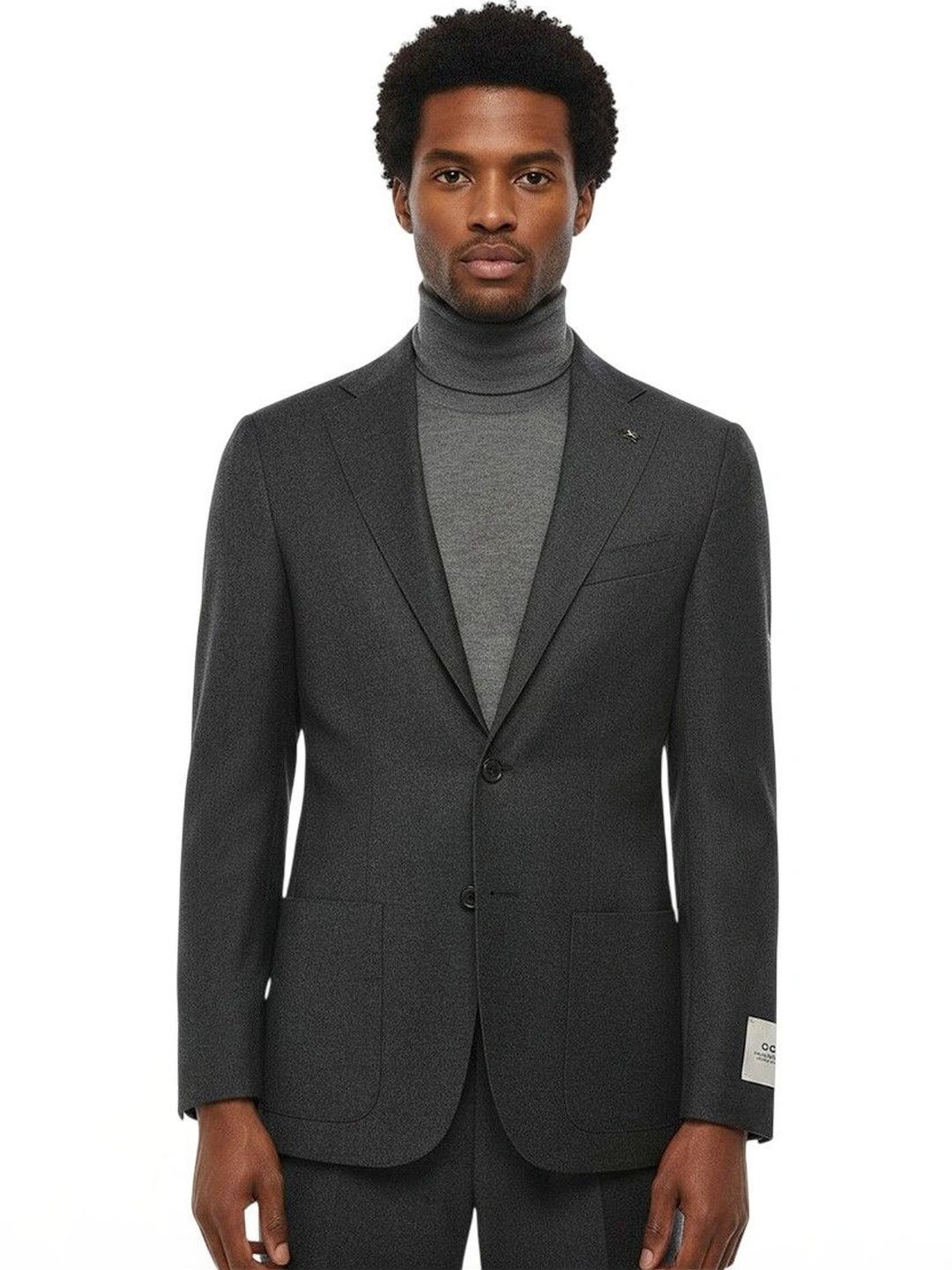 Corneliani Dark Grey Notched Lapel Blazer-image-31