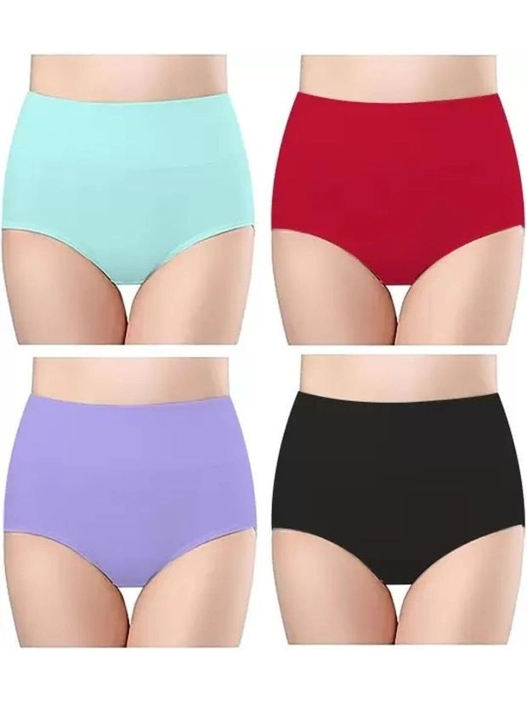 Bebron Women Pack of 4 Assorted Cotton Basic Briefs-picture-23