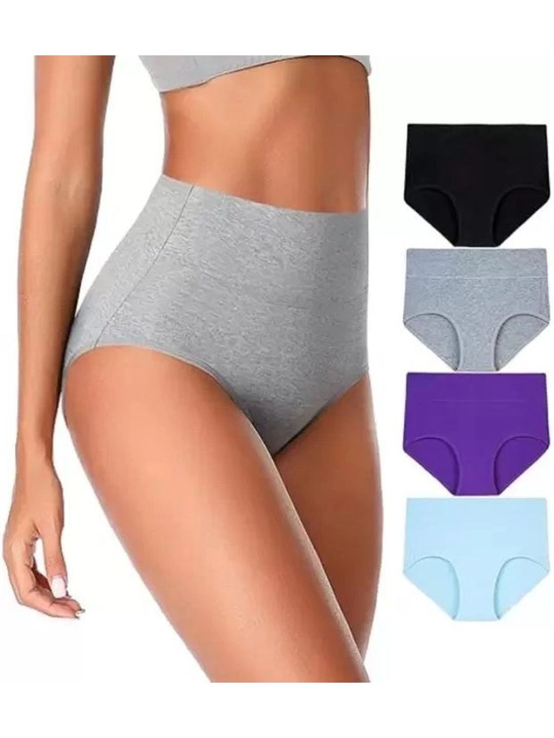 Bebron Women Pack of 4 Assorted Cotton Basic Briefs-picture-28