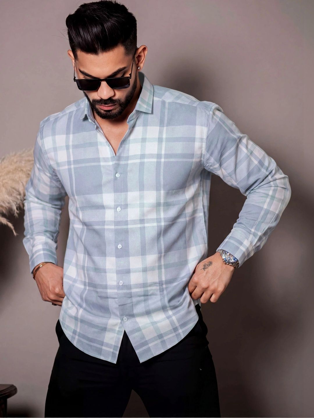 WOXEN Men Tartan Checks Checked Casual Shirt-picture-27