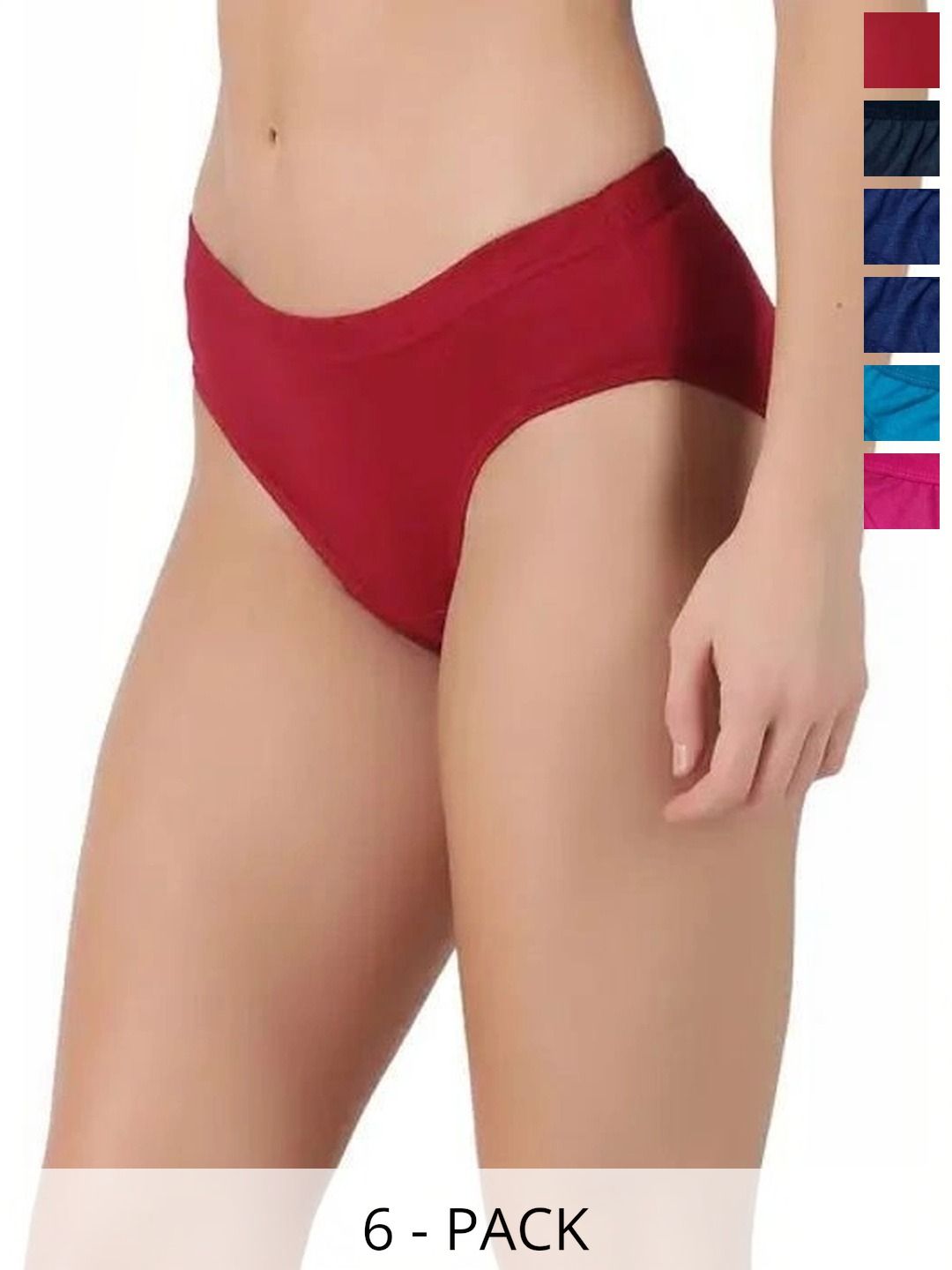 Bebron Women Pack of 6 Assorted Cotton Bikini-picture-25