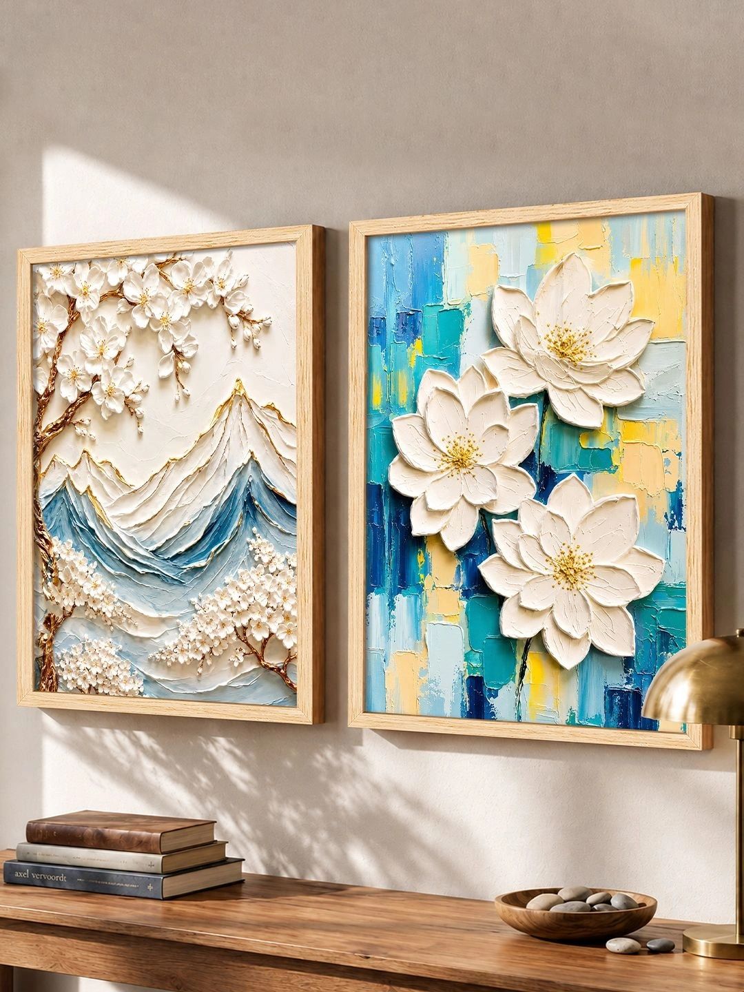 Art Street Beige Set of 2 Piece MDF Other Wall Paintings-picture-13