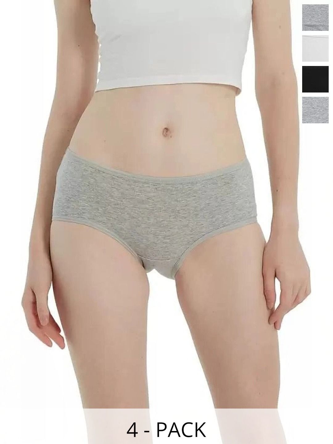 Bebron Women Pack of 4 Assorted Cotton Basic Briefs-picture-38