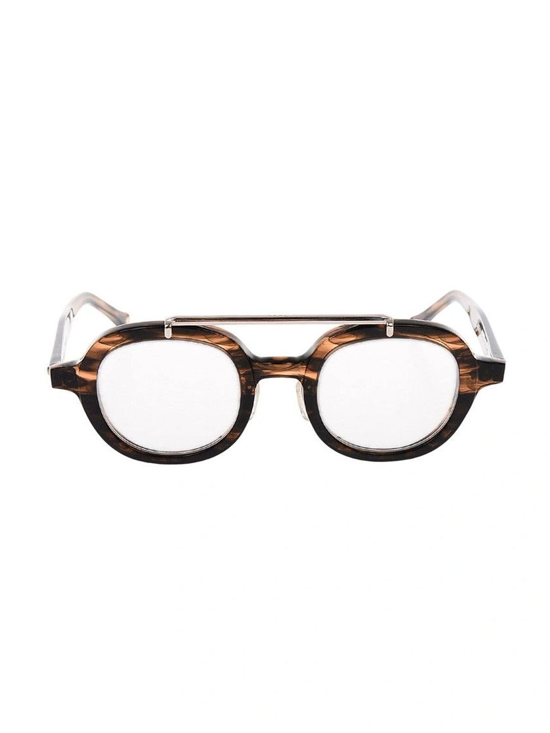 OAMC Men Clear Lens & Brown Round Sunglasses with-image-37
